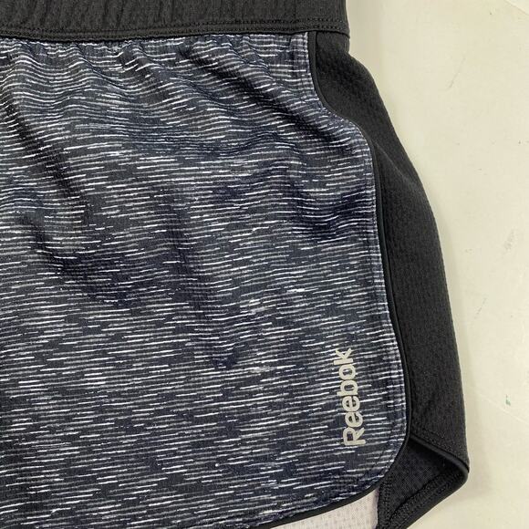 Reebok Training Shorts Cardio Running Heather Black Space Dyed Size Small - Picture 6 of 11